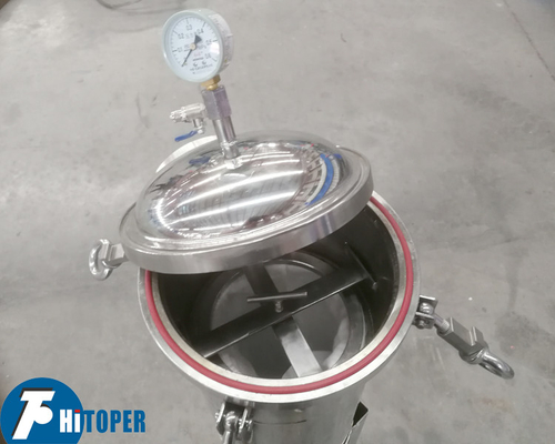 Sanitary Bag Filter Housing for Food and Beverage Industries Stainless Steel Manual Upper Discharge System
